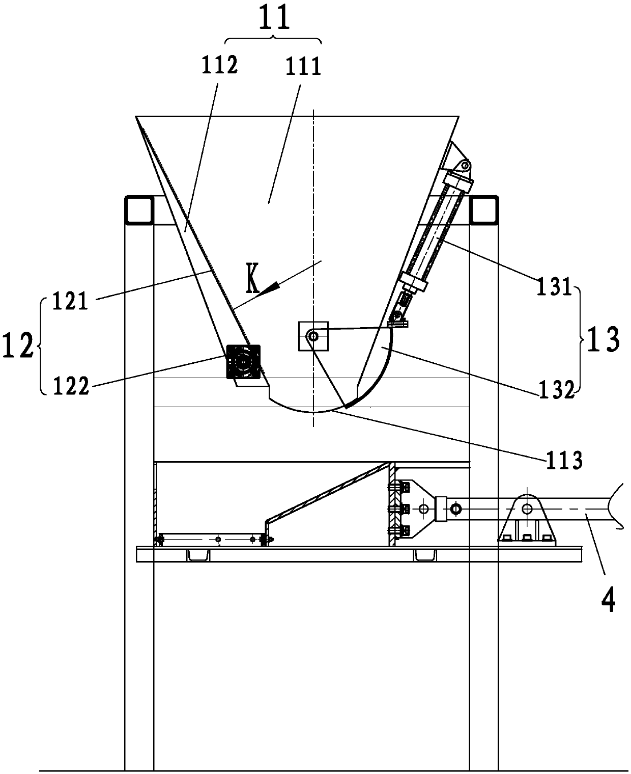 Illusion fabric fabric distributing device, fabric machine, illusion fabric brick forming machine and illusion fabric fabric distributing method