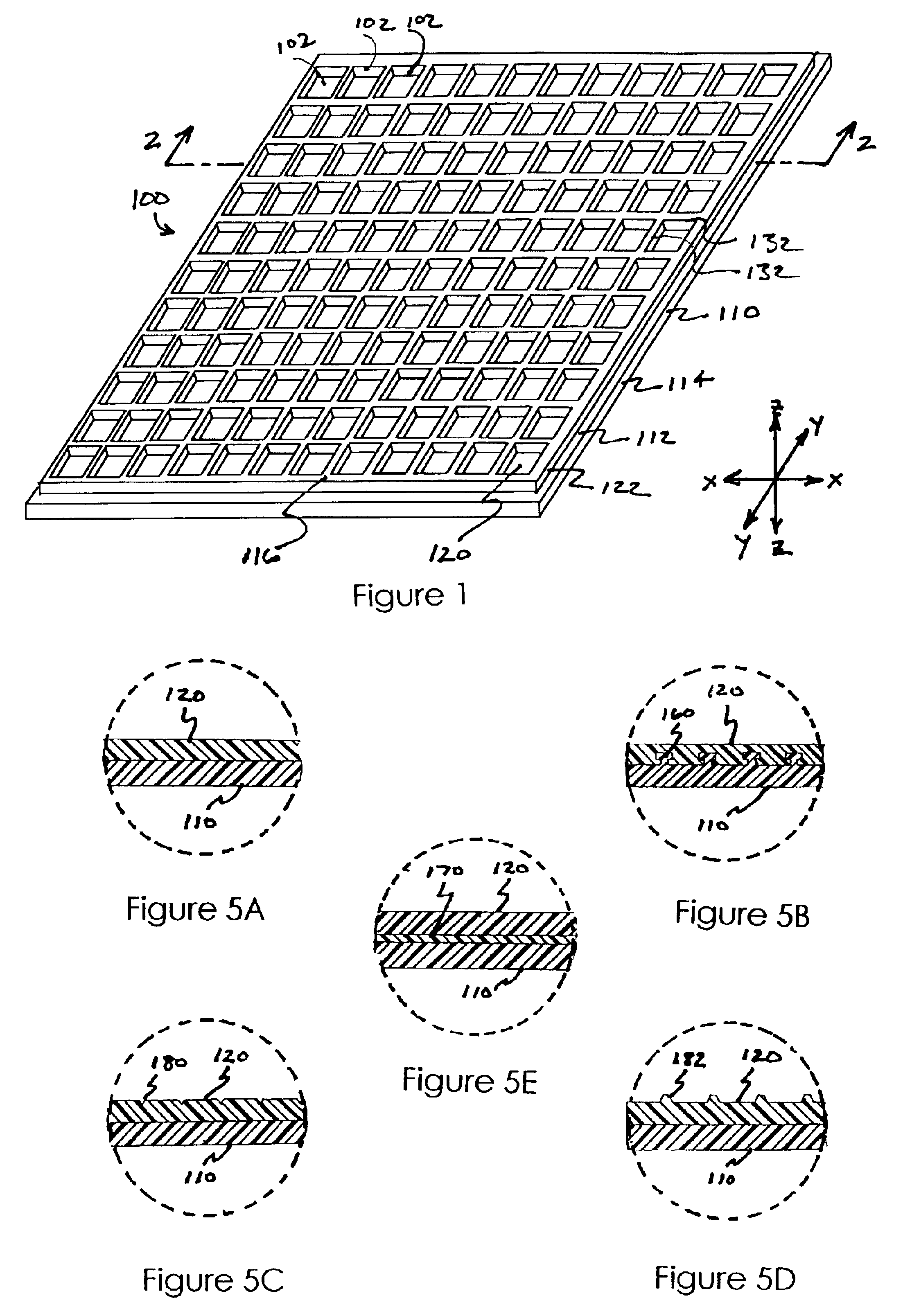 Matrix tray with tacky surfaces