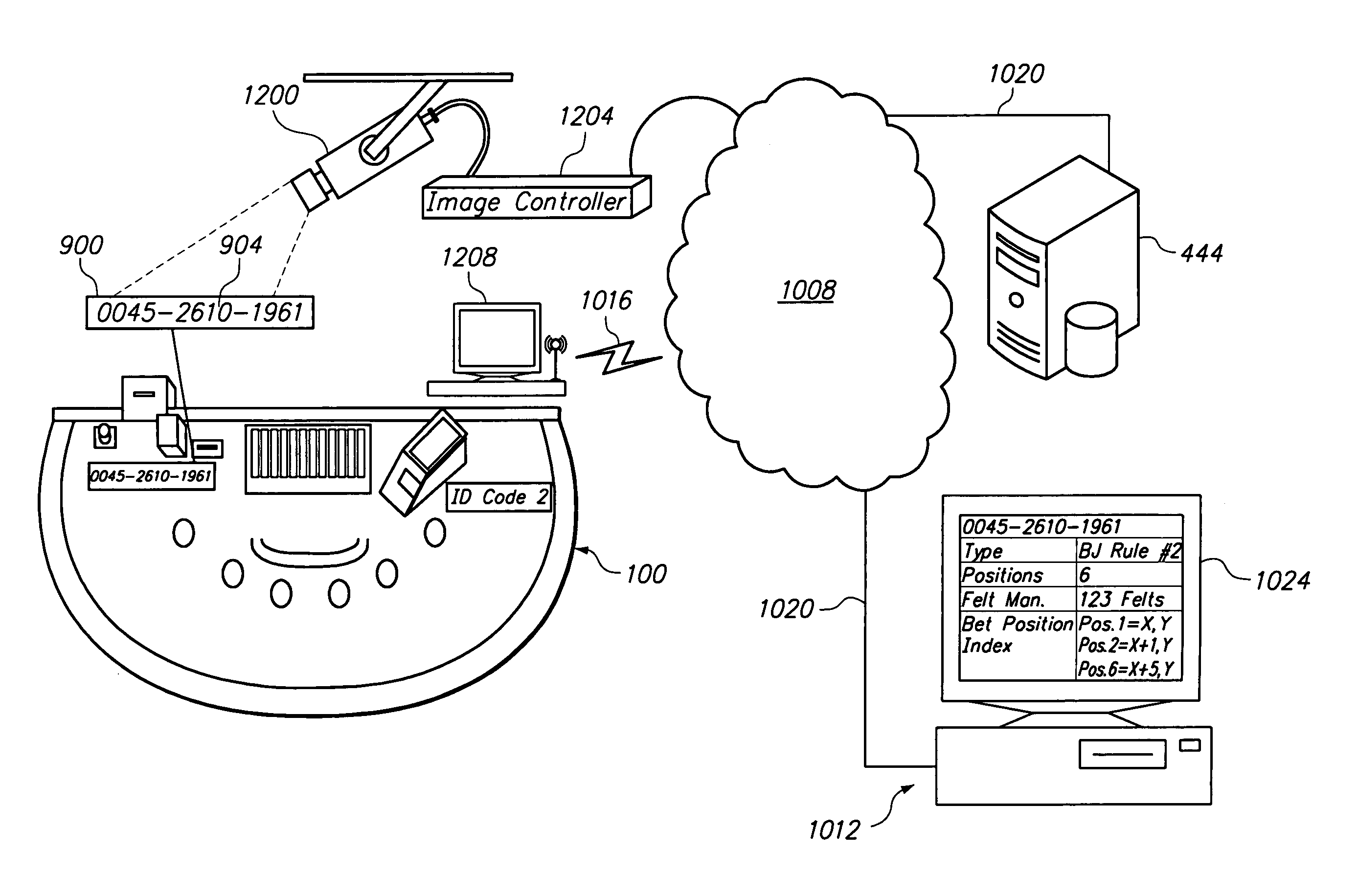 Table monitoring identification system, wager tagging and felt coordinate mapping