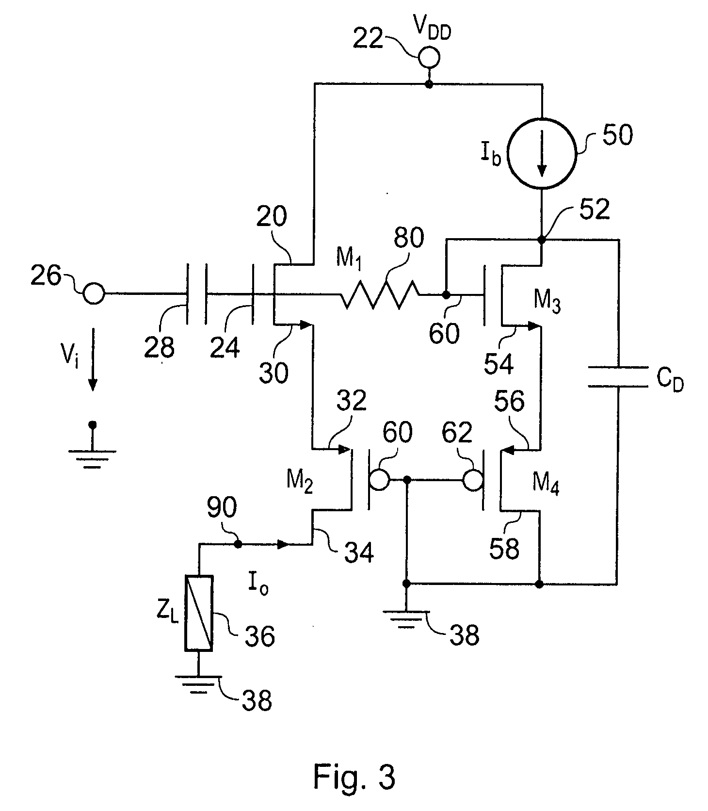 Negative gm circuit, a filter and low noise amplifier including such a filter