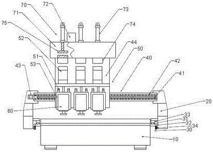 Combined type woodworking engraving machine of multi-station dust removing device