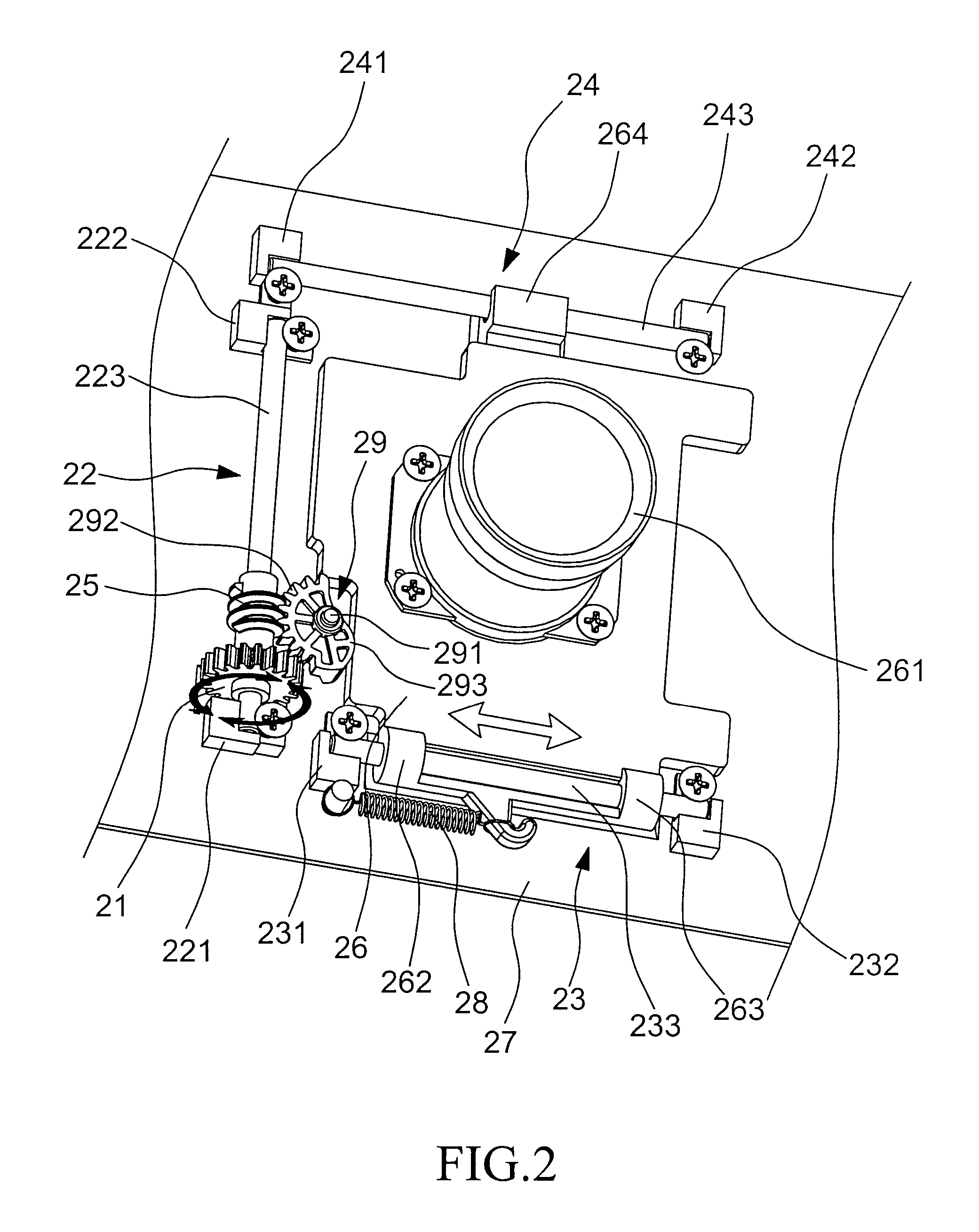 Projection lens shifting mechanism