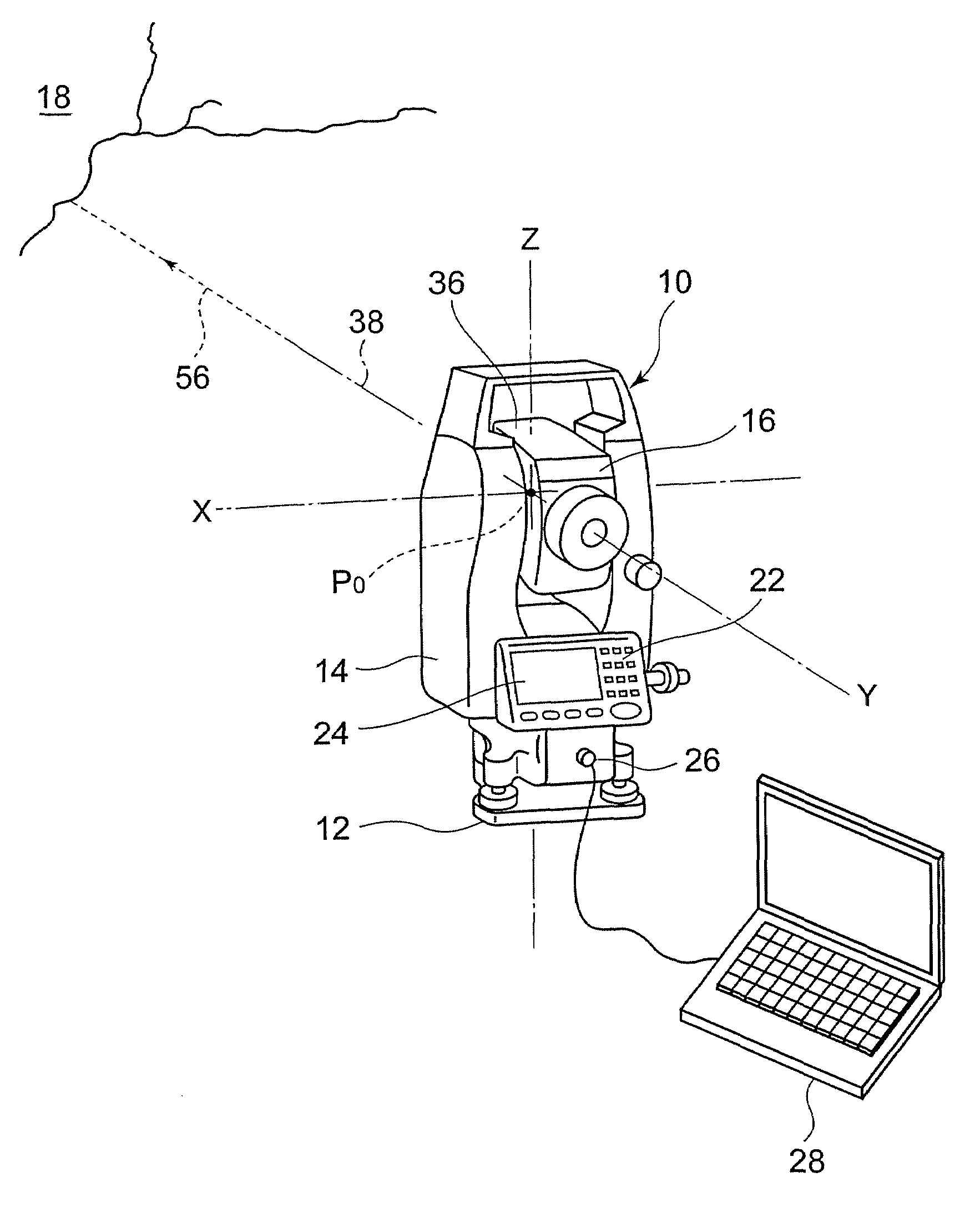 Optical device, and method of measuring the dimension of object using optical device