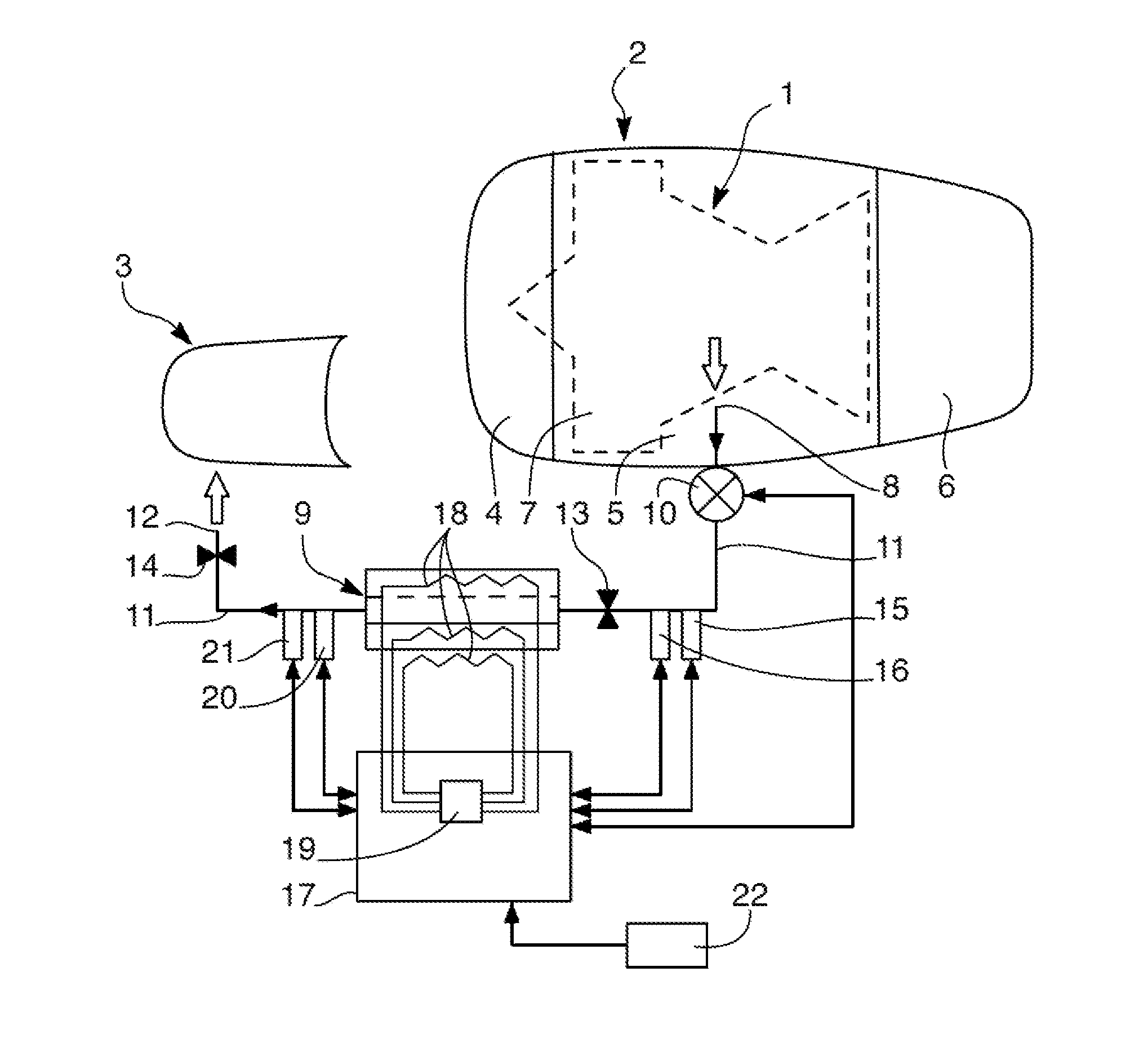 Method And Device For Using Hot Air To De-Ice The Leading Edges Of A Jet Aircraft