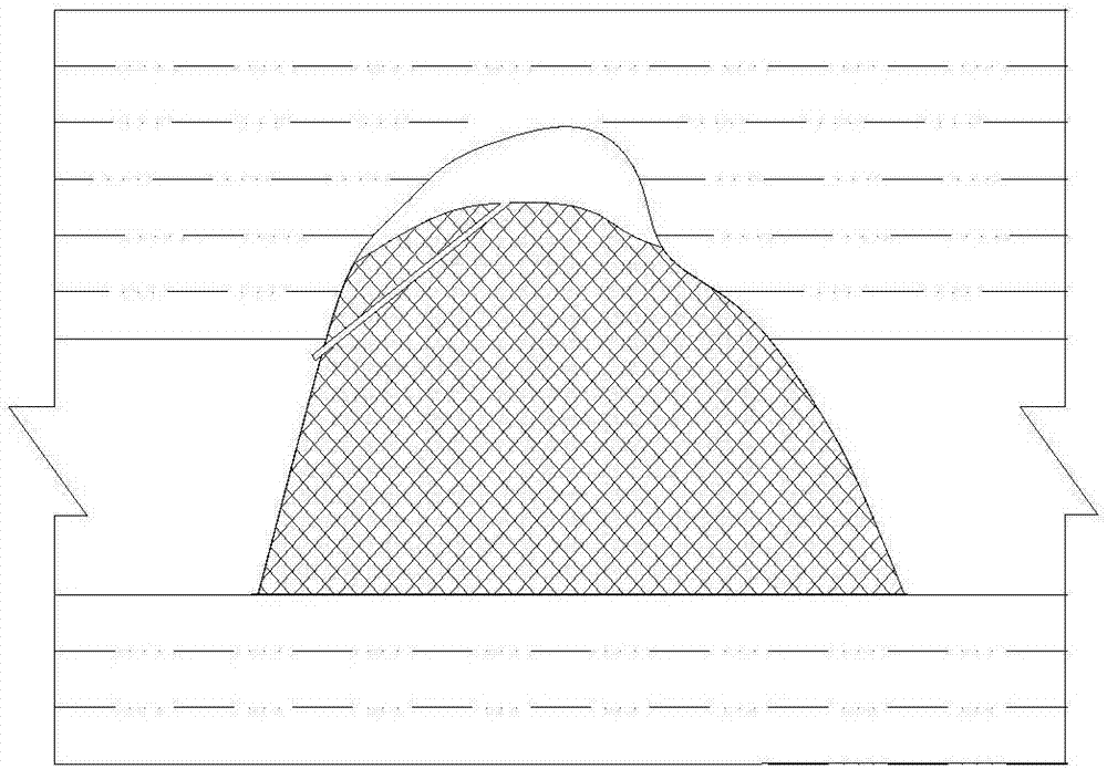 A roof collapse control method using a borehole peep to detect the caving area