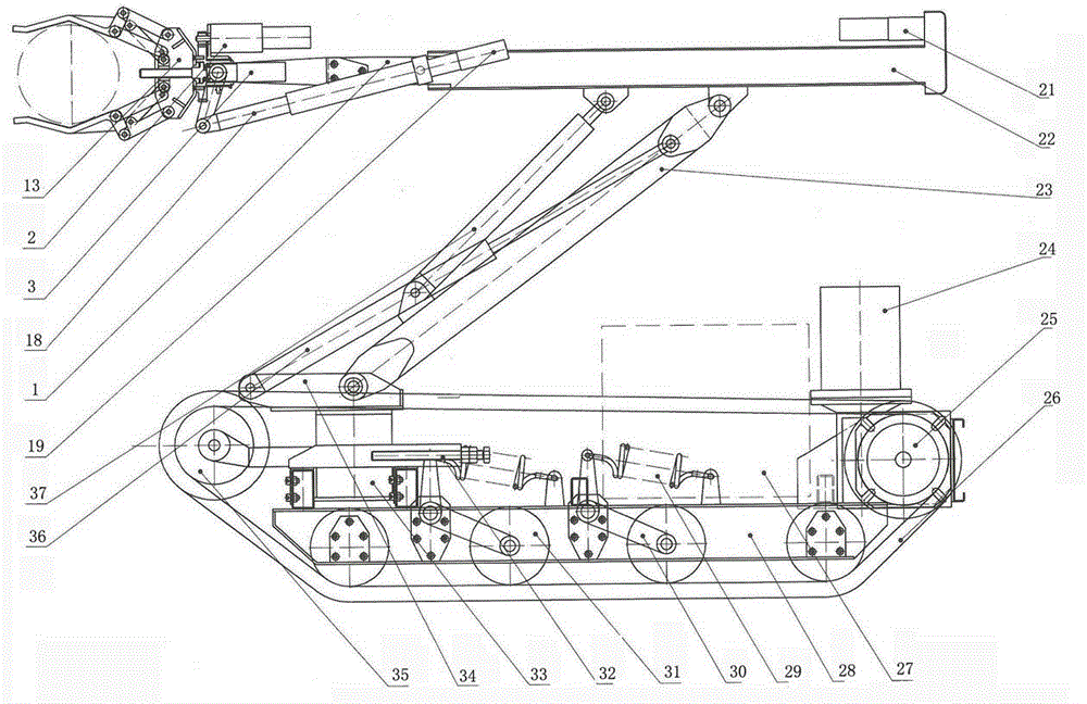 Robot for disposing dangerous goods and ammunition