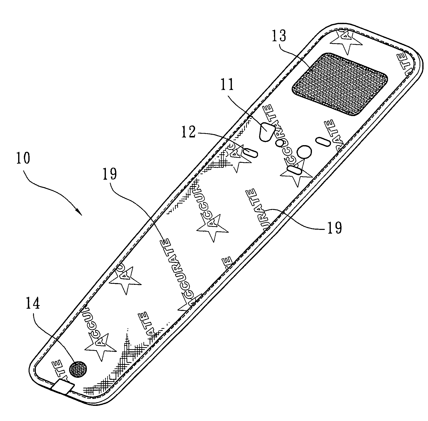 Stamp structure of a pattern on a surface of wrist band of a haemonamometer