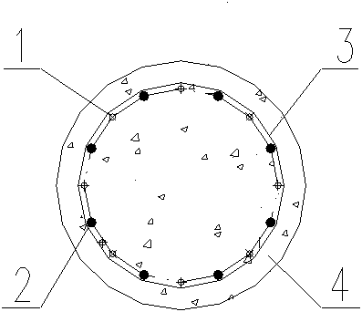 Concrete circular pile and processing method thereof