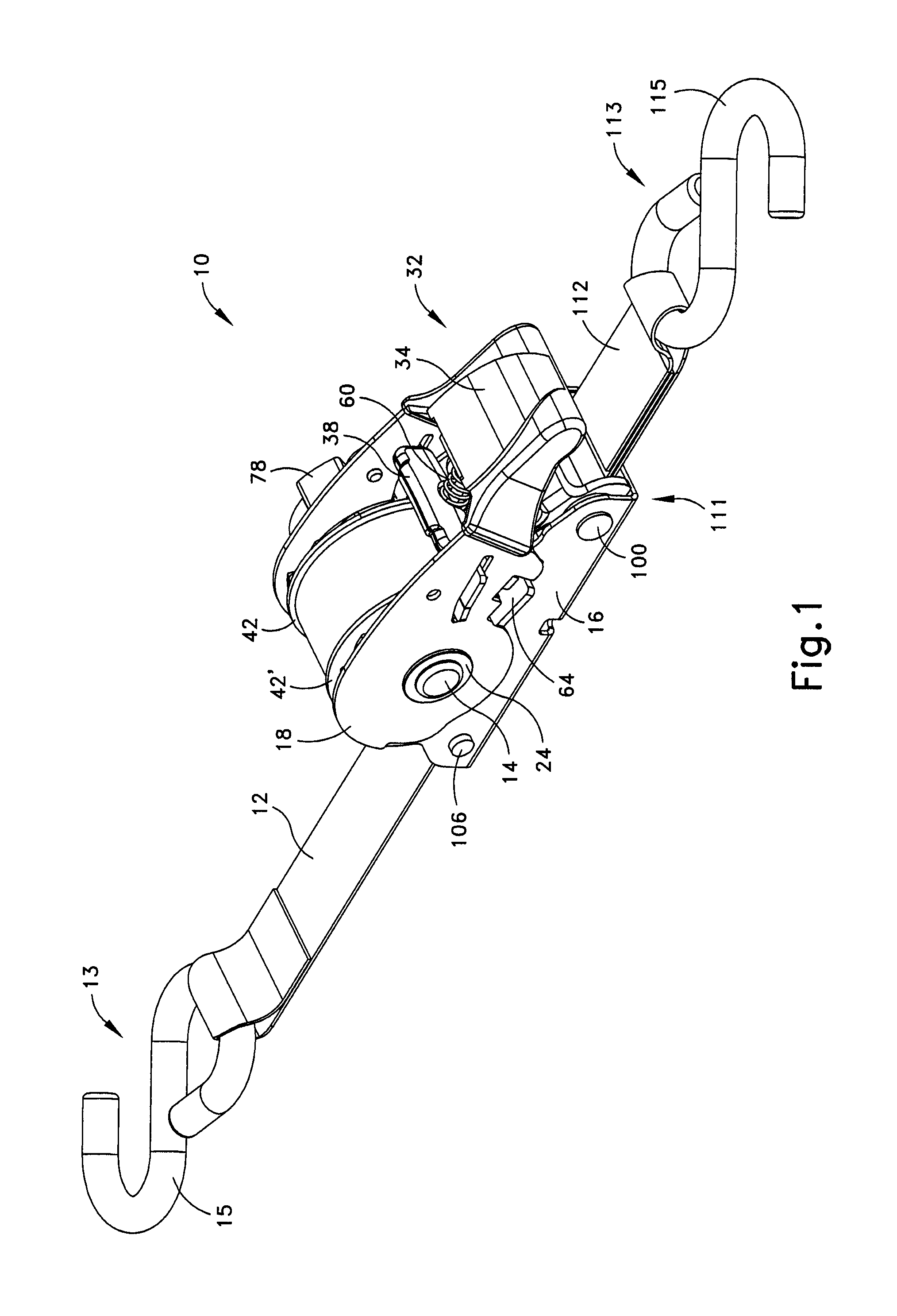 Retractable self-contained tie-down