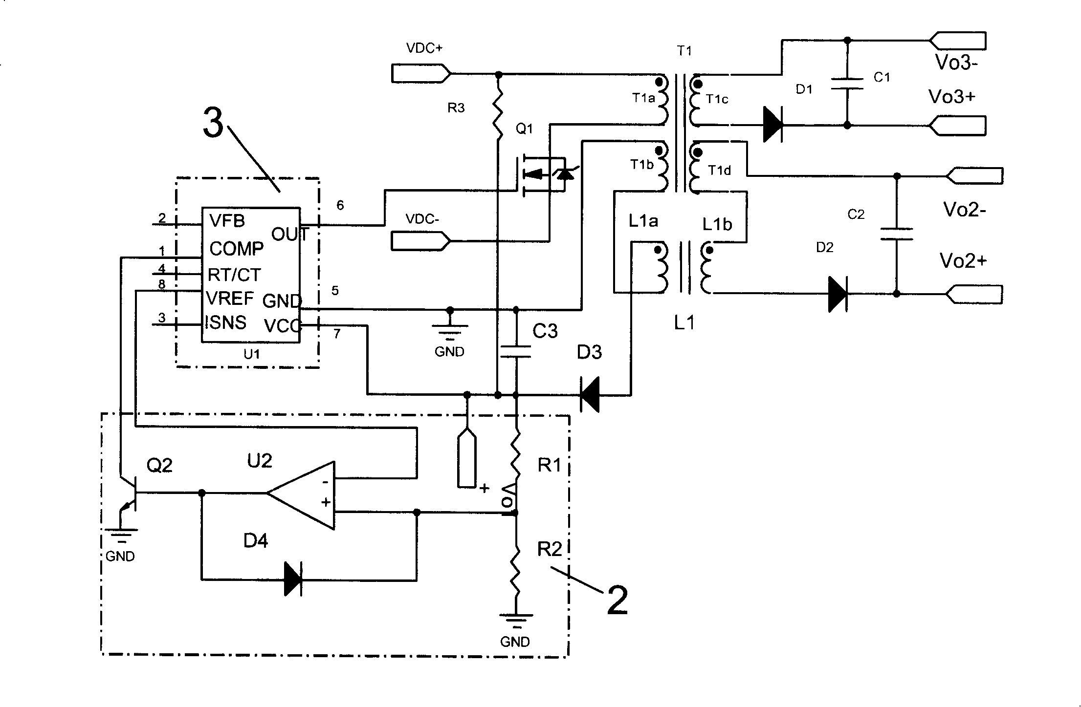 Multiple output power supply