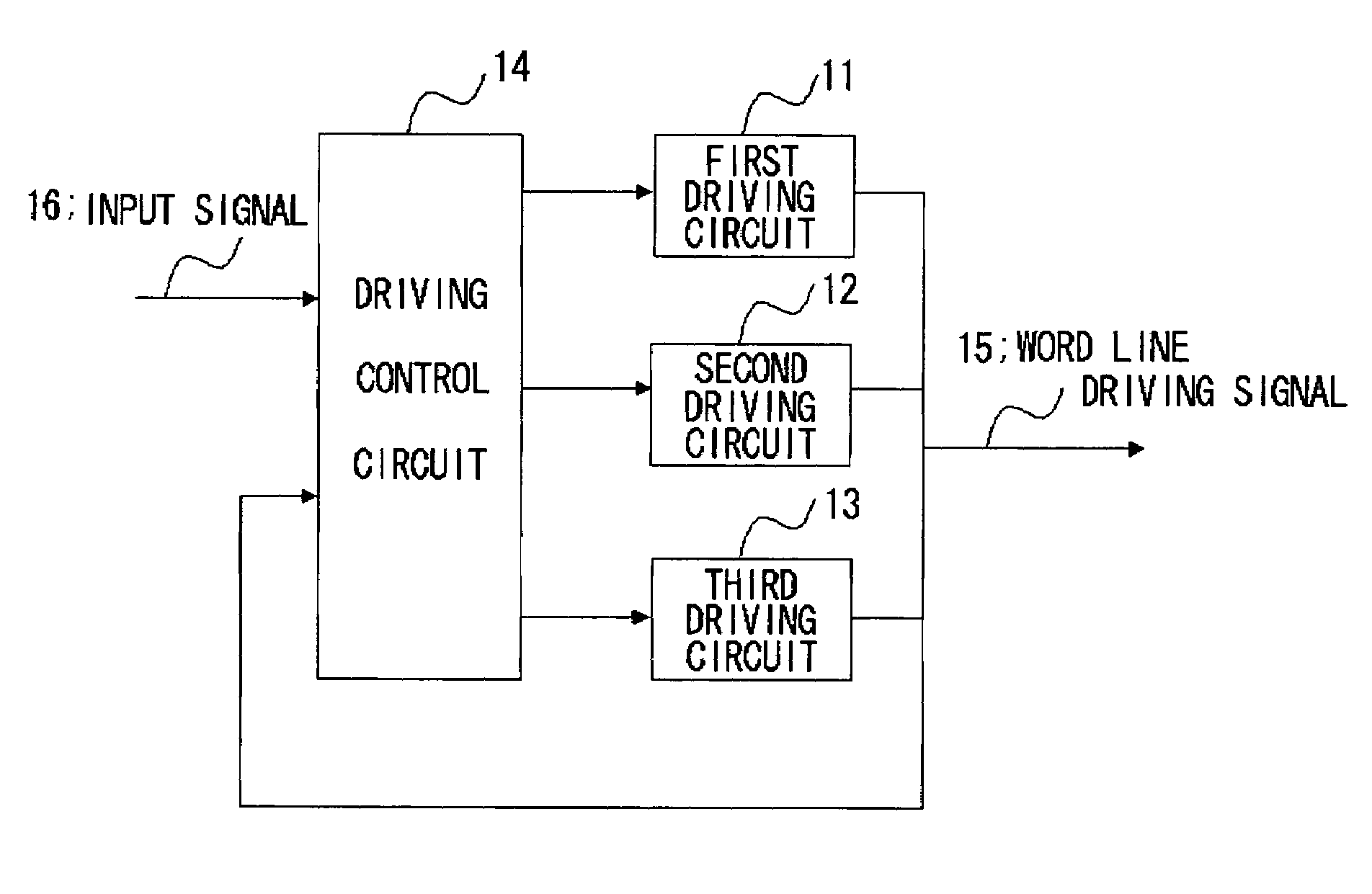 Word line driving circuit with a word line detection circuit