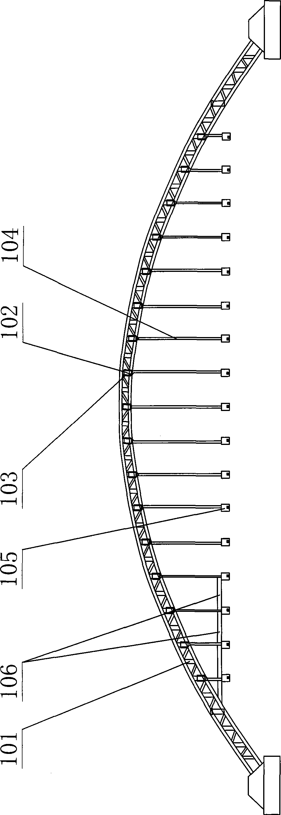 Construction method for transverse beam hoisting in-position of arch first and beam late tied-arch bridge