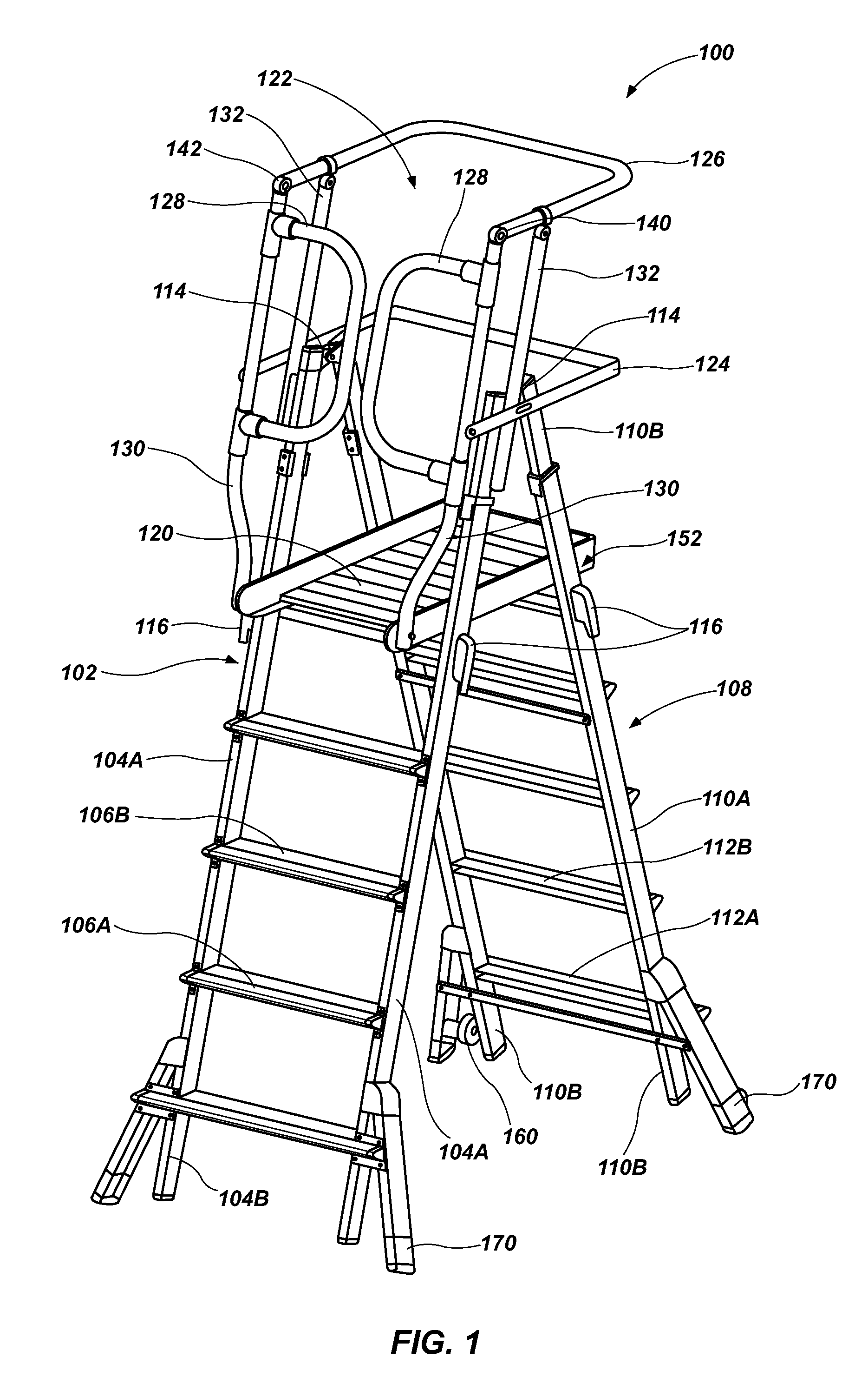 Elevated working platform and related methods