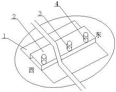 Light focusing photovoltaic foundation pull rod adjusting process utilizing stone foundation