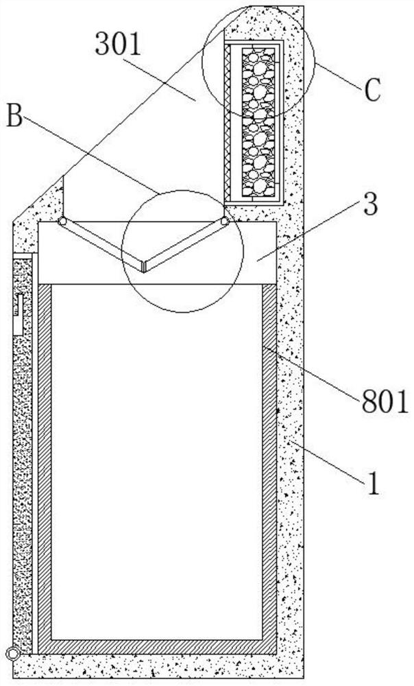 Filth collecting, sealing and deodorizing equipment for digestive system department