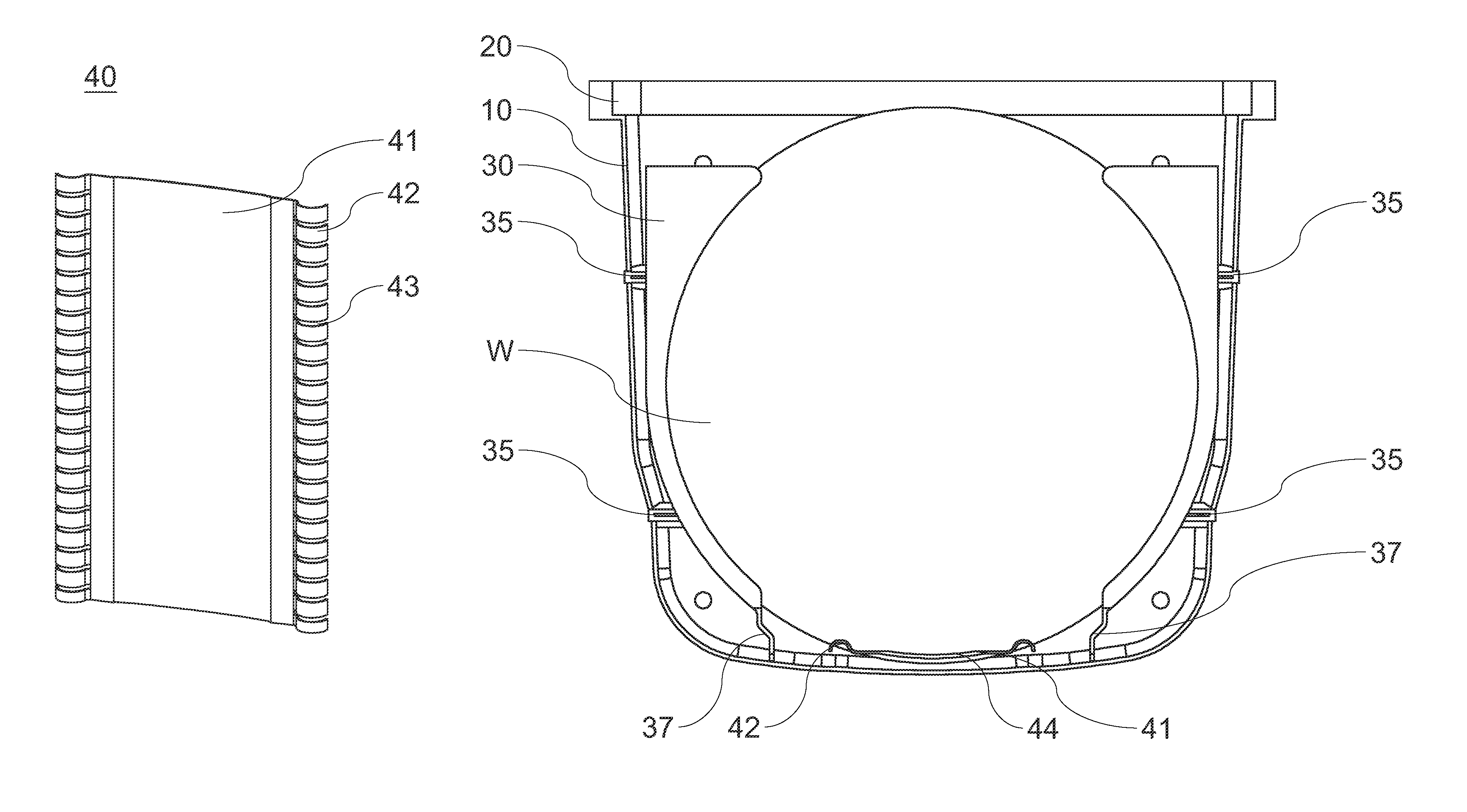 Wafer container with elasticity module