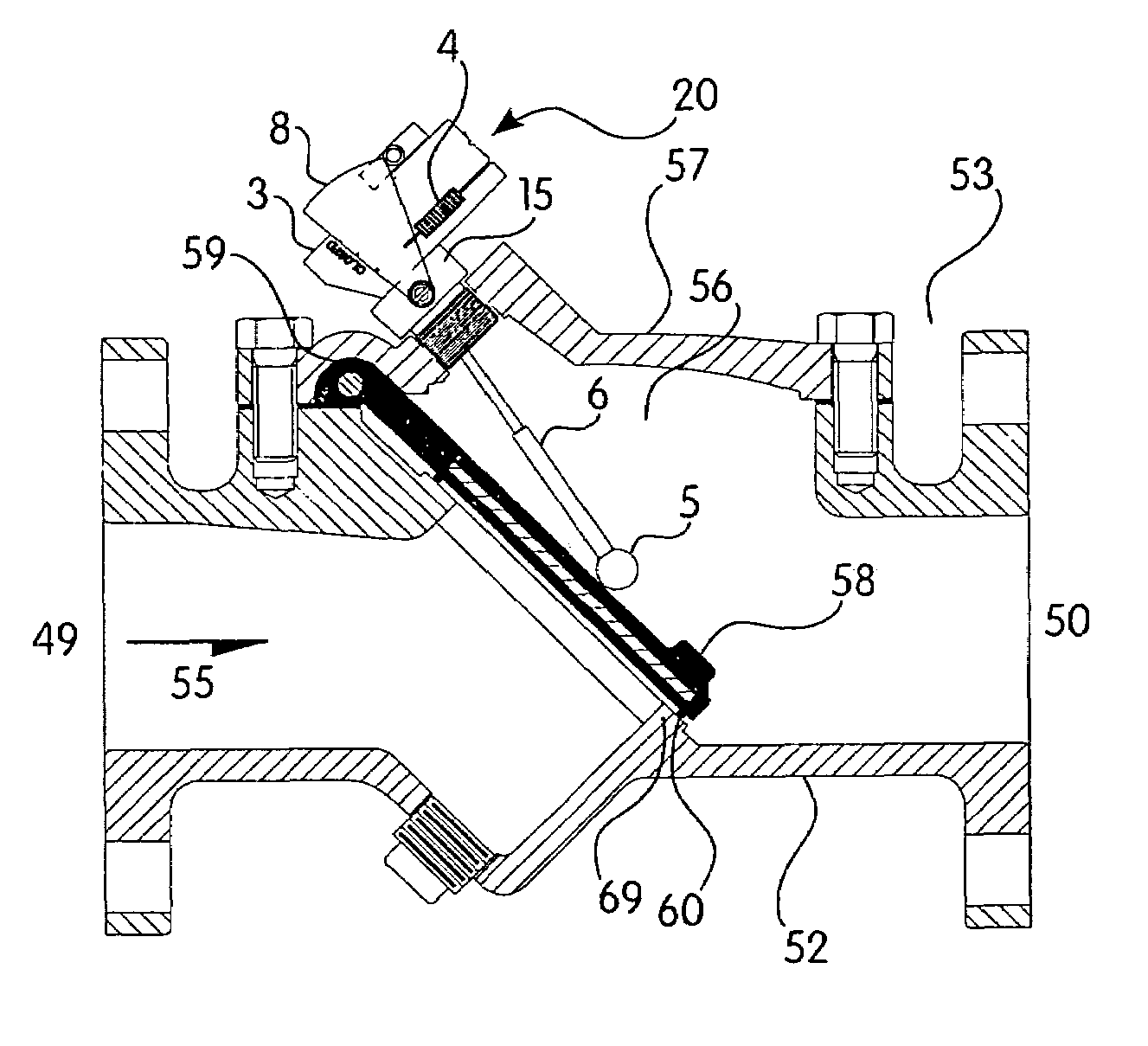 Side-mounted position indicator for flapper check valve