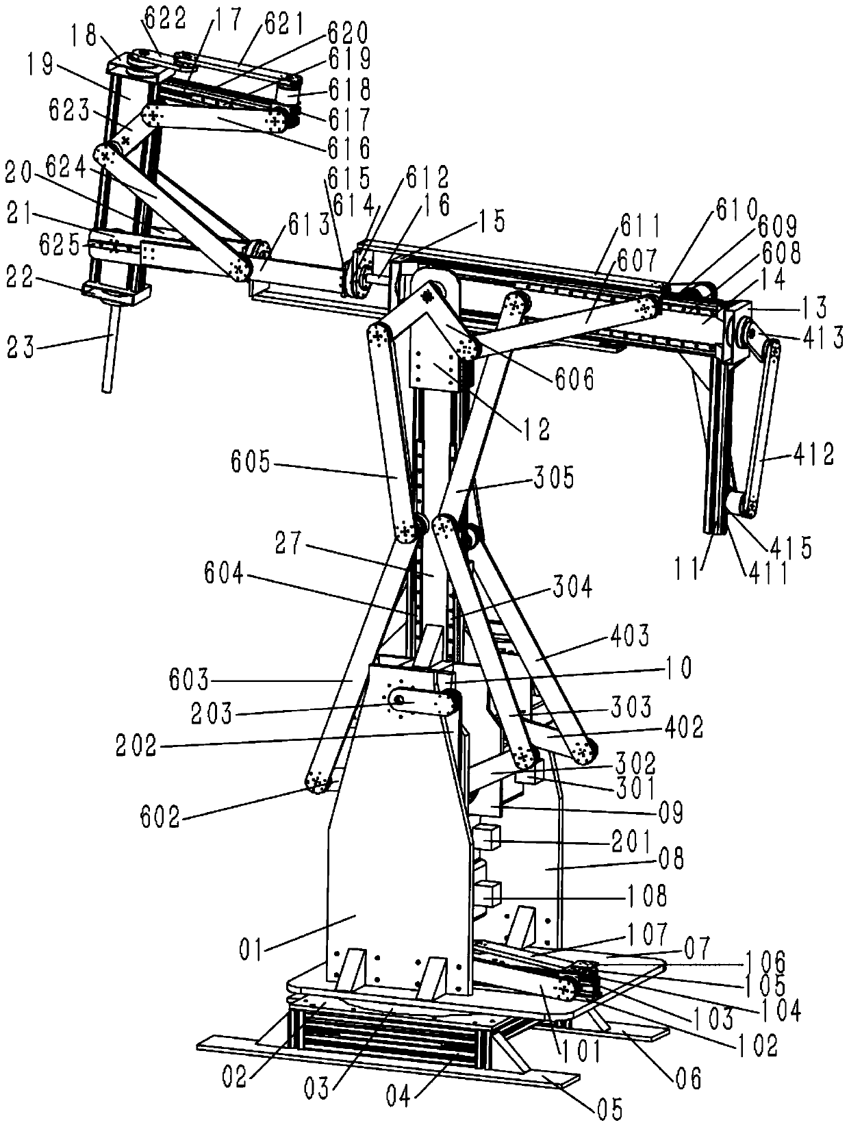 Six-degree-of-freedom controllable parasitic mechanism type welding robot