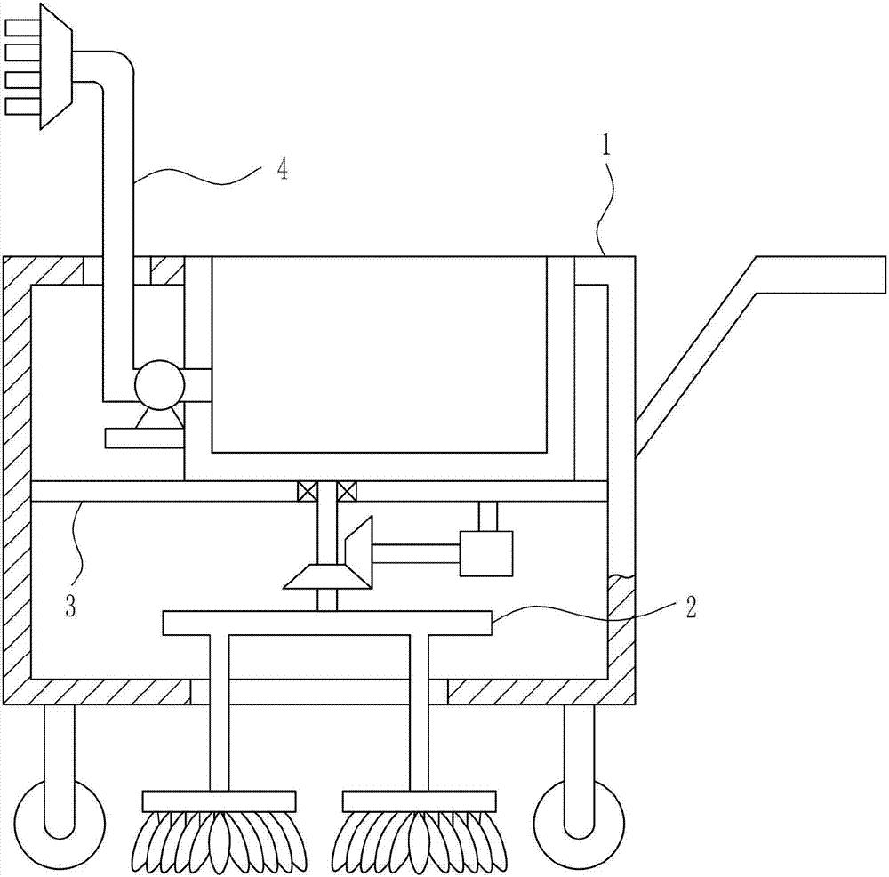 Multifunctional cleaning cart for transit bus