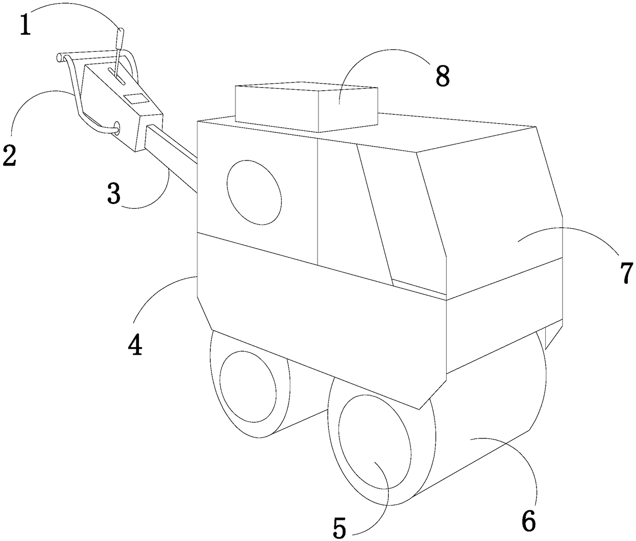 Heat rolling device for asphalt road construction