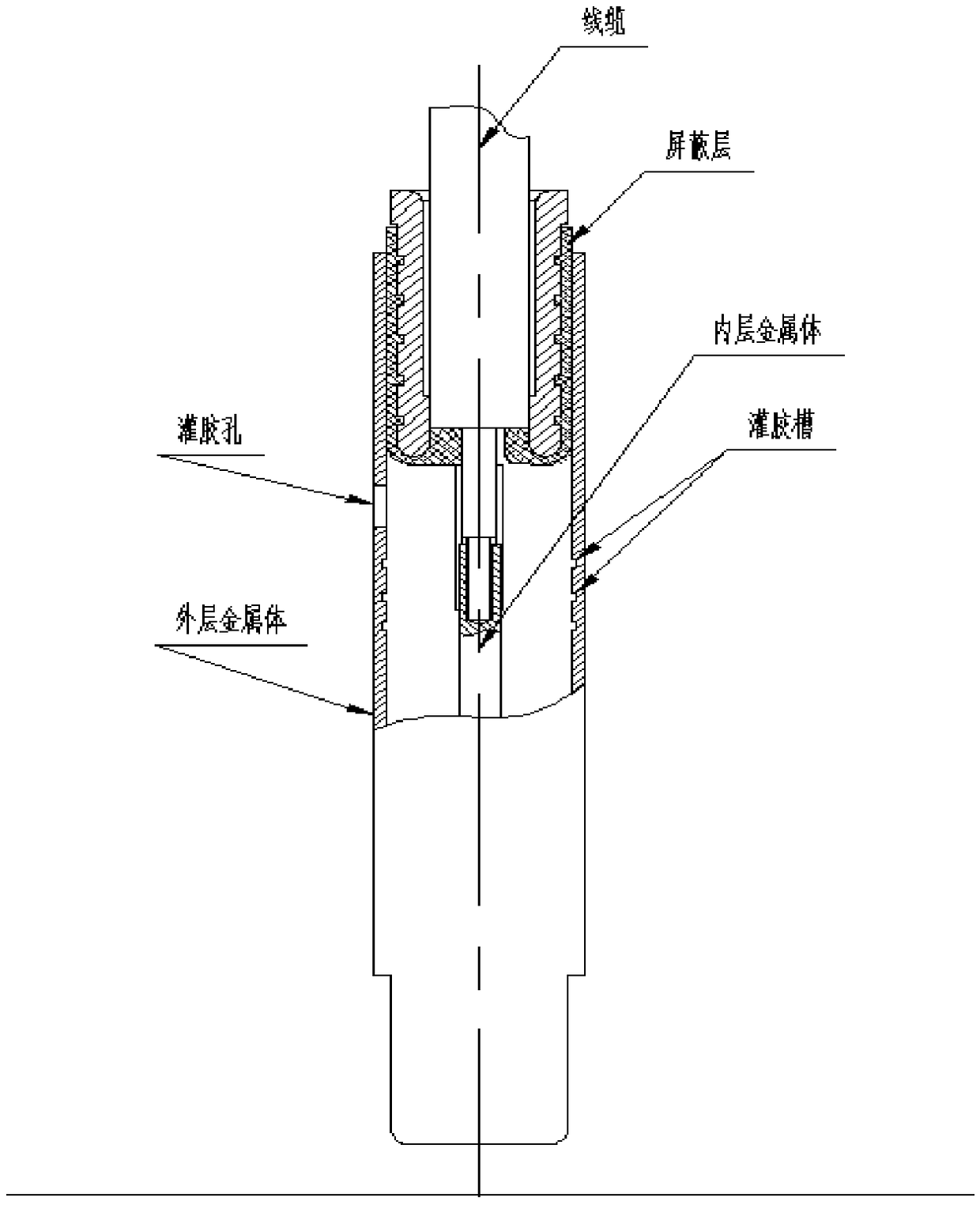 A method for assembling and encapsulating slender high-frequency contacts with cables