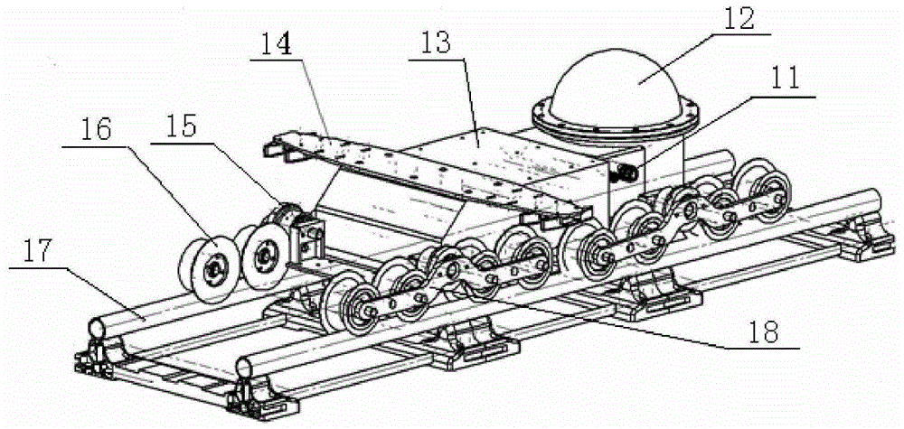 A mobile image acquisition system at the bottom of the pool