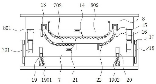 Automobile roof hot-press forming device with edge cutting function and automatic discharging function