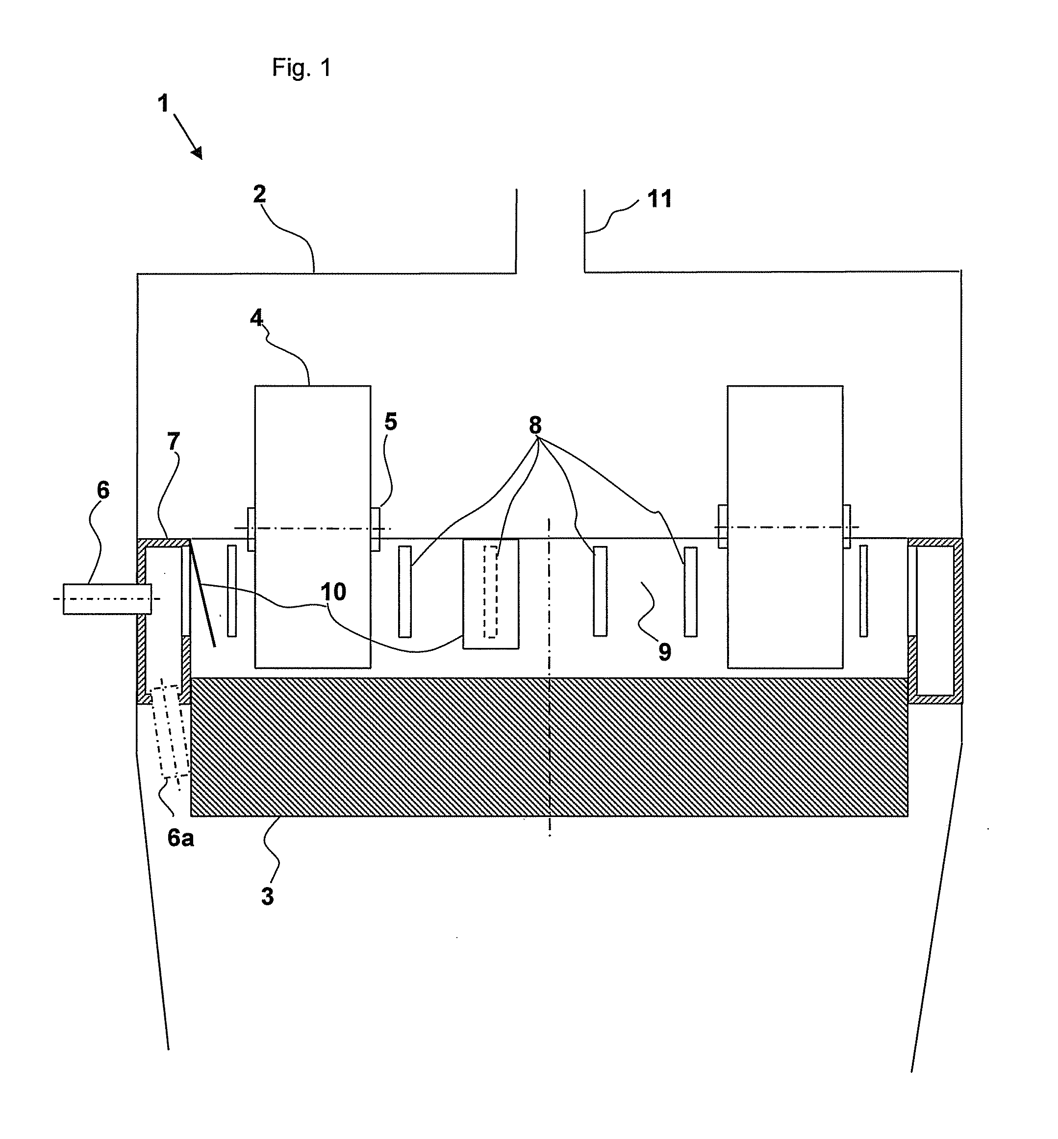 Roller mill with gas duct