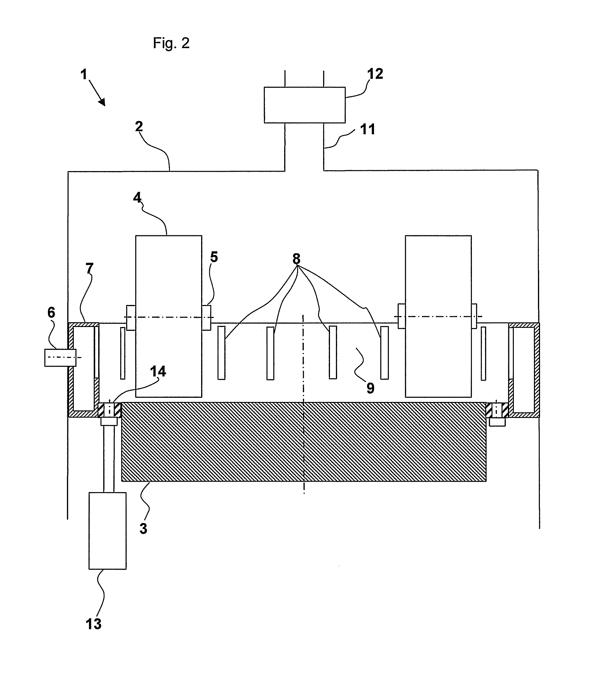 Roller mill with gas duct