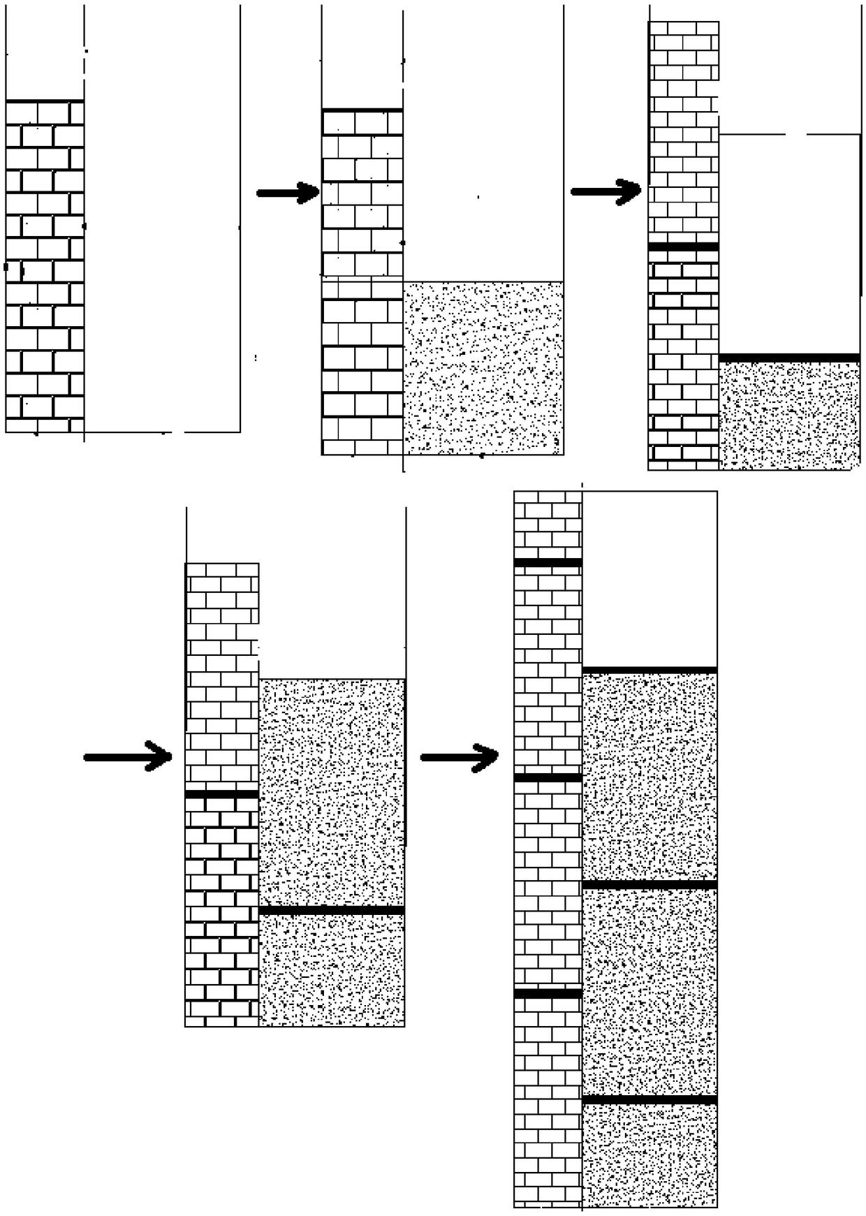 Gradient functional concrete tower column structure and construction method thereof