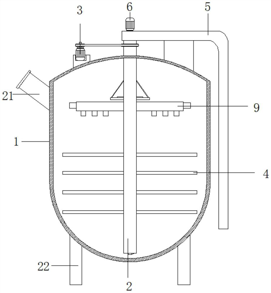 Efficient molding powder stirring device of quick discharging storage barrel