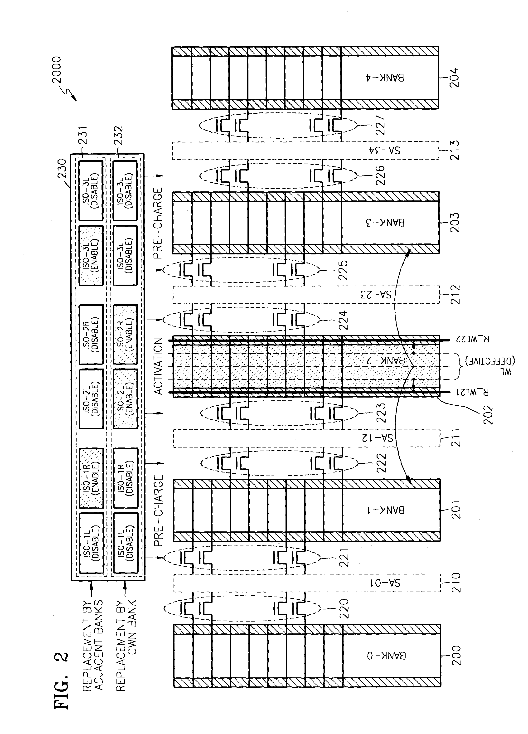 Semiconductor memory device having improved replacement efficiency of defective word lines by redundancy word lines