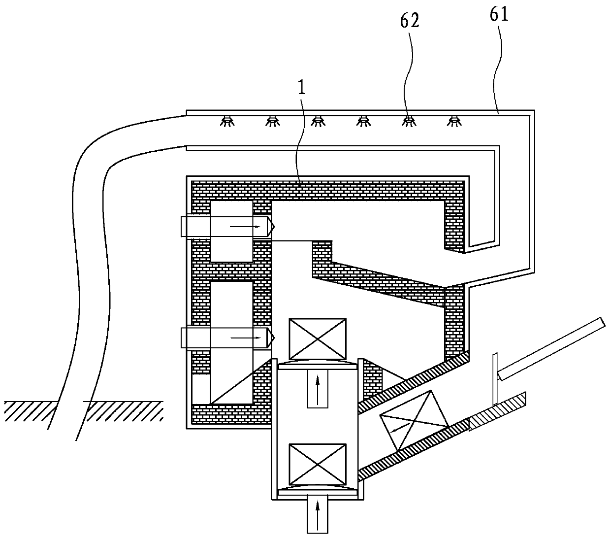 Ion thruster rubbish combustion furnace