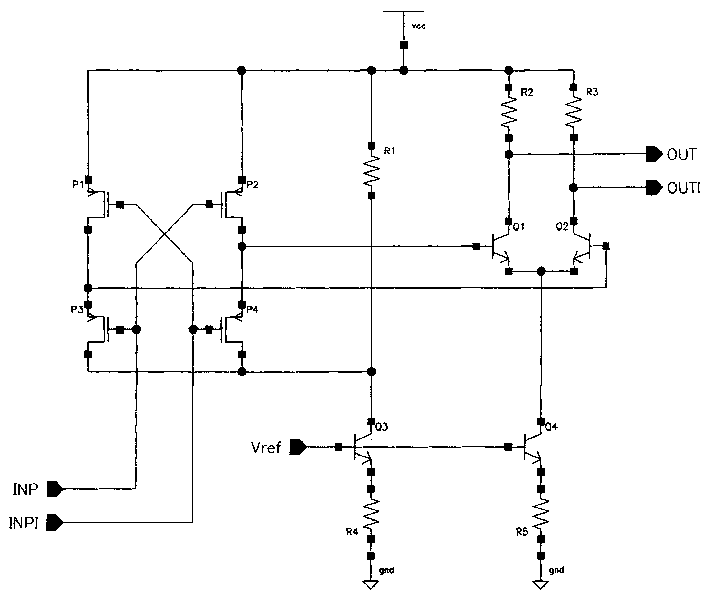 Differential high speed cmos to ecl logic converter