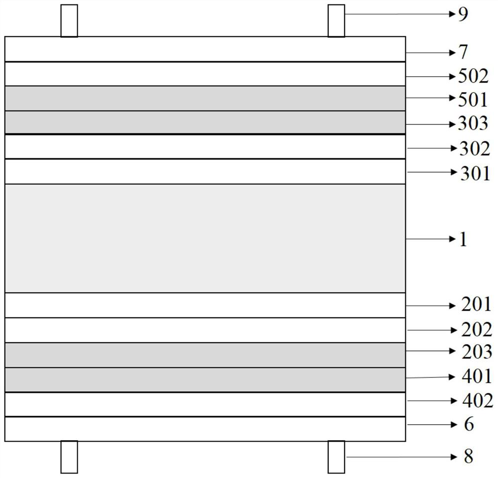 HJT battery with high photoelectric conversion efficiency and preparation method thereof