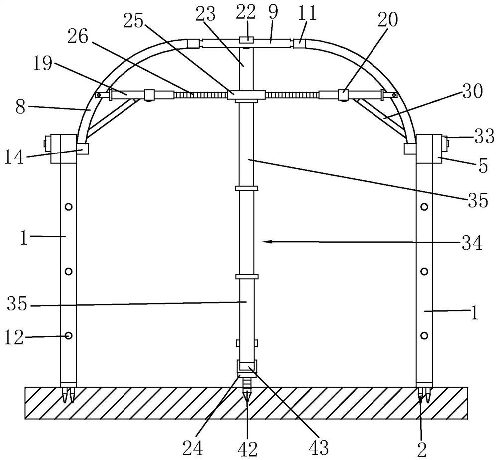 Supporting structure of agricultural planting sunshade net and construction method of supporting structure