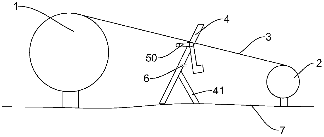 Protection device for hoisting wire rope of magnetic conveyor