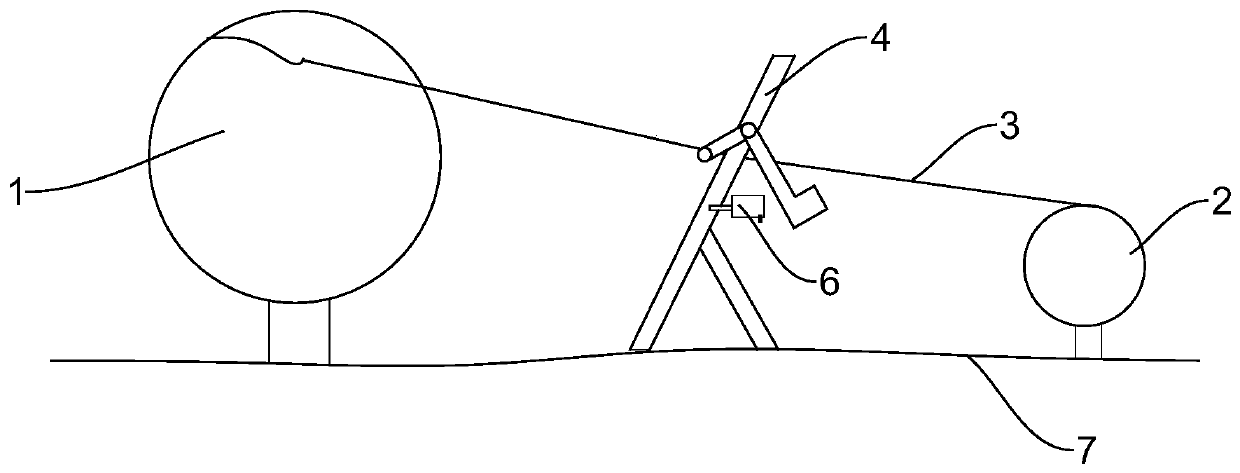 Protection device for hoisting wire rope of magnetic conveyor