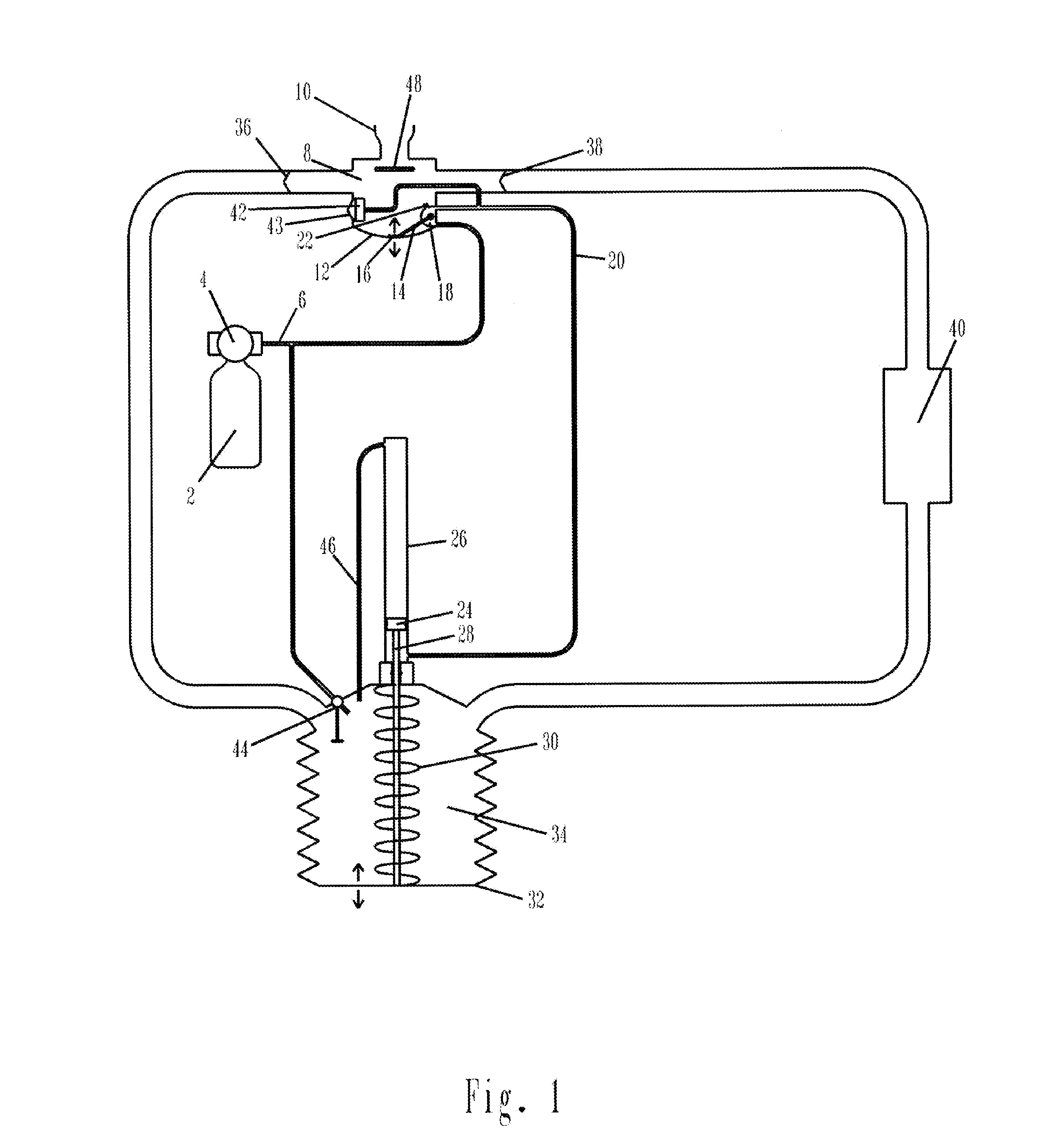 Gas assisted re-breathing device