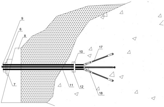 Negative Poisson's ratio rotary expansion type square perforated plate array anchor rod device