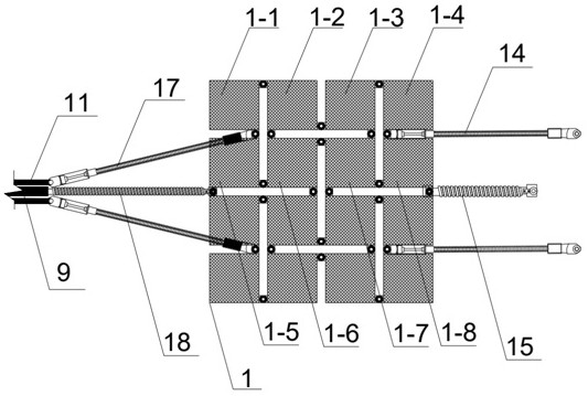 Negative Poisson's ratio rotary expansion type square perforated plate array anchor rod device