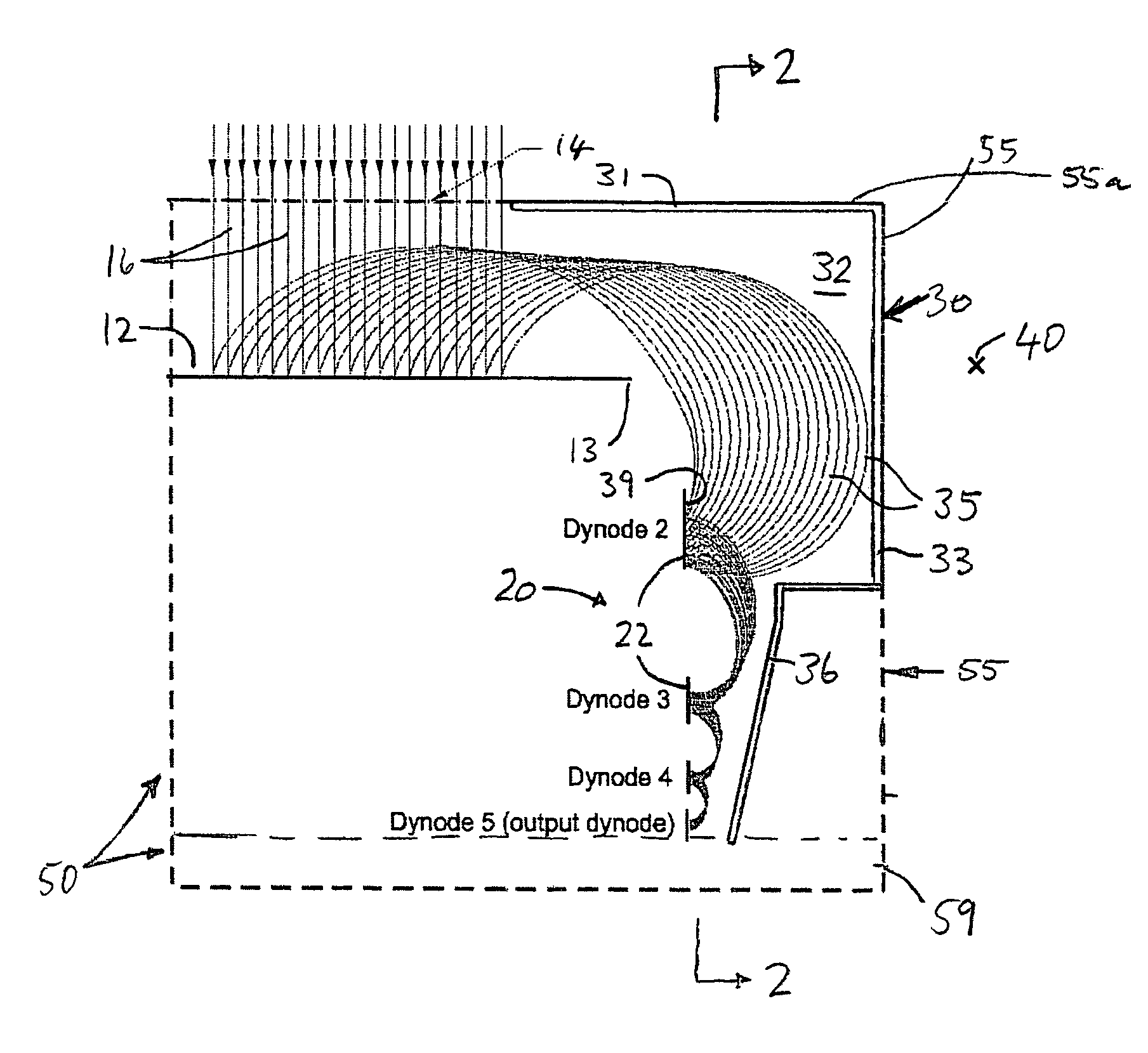 Particle detection by electron multiplication