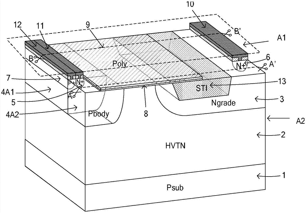 Lateral double-diffused metal oxide semiconductor device