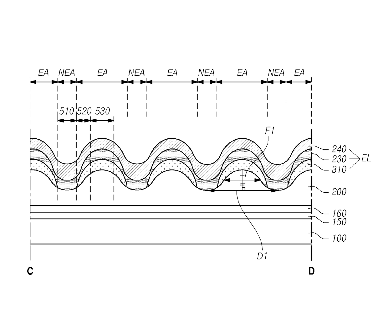 Organic light emitting diode display device and organic light emitting diode thereof