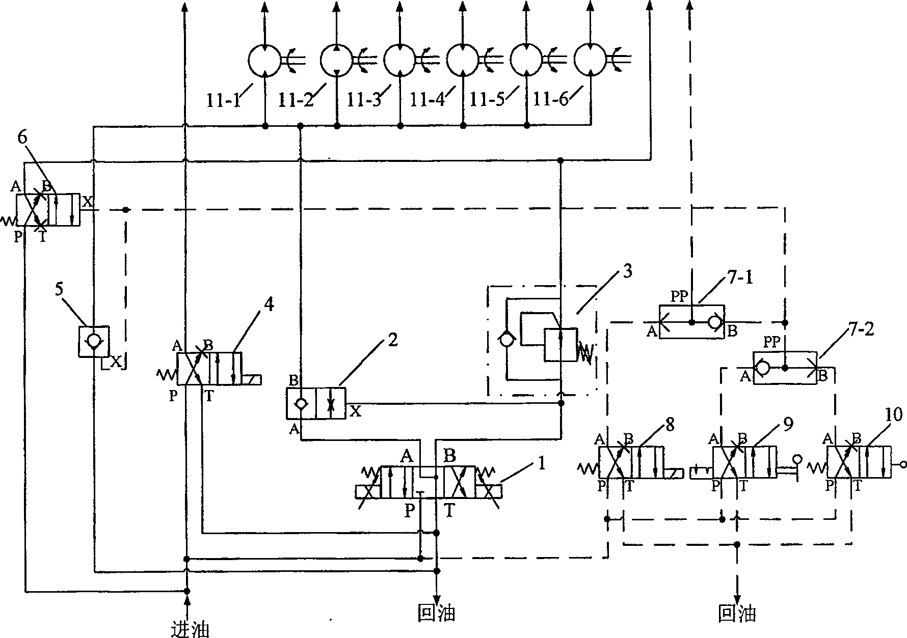 Hydraulic turbine drum valve electrohydraulic synchronous control system