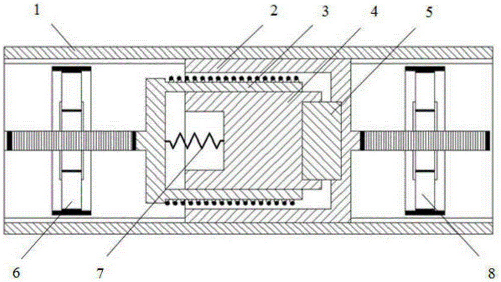 Magnetic-piezoelectric bidirectional stepping type large-displacement actuator and actuation method thereof