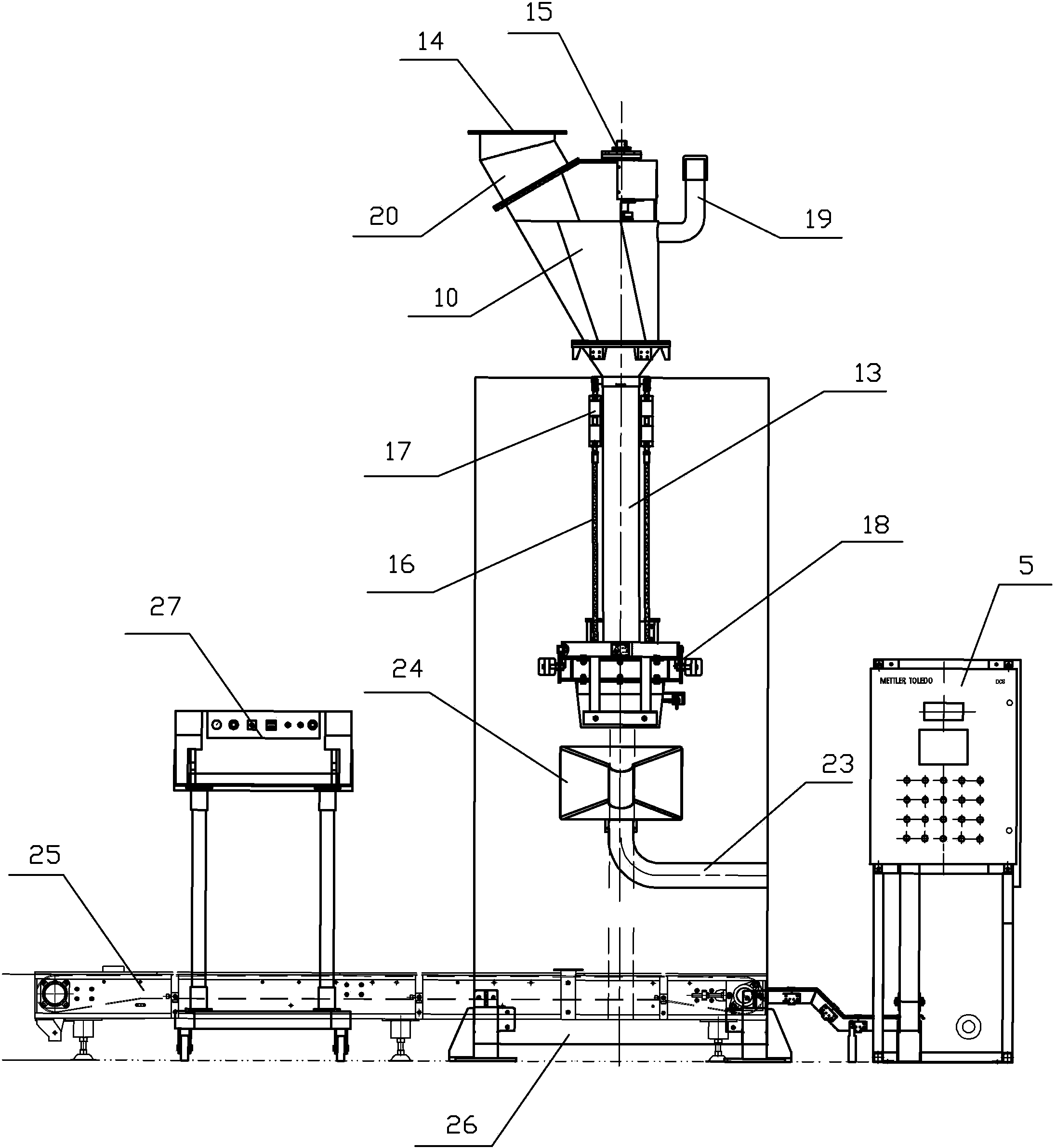 Full-automatic weighing and packaging system and control method thereof