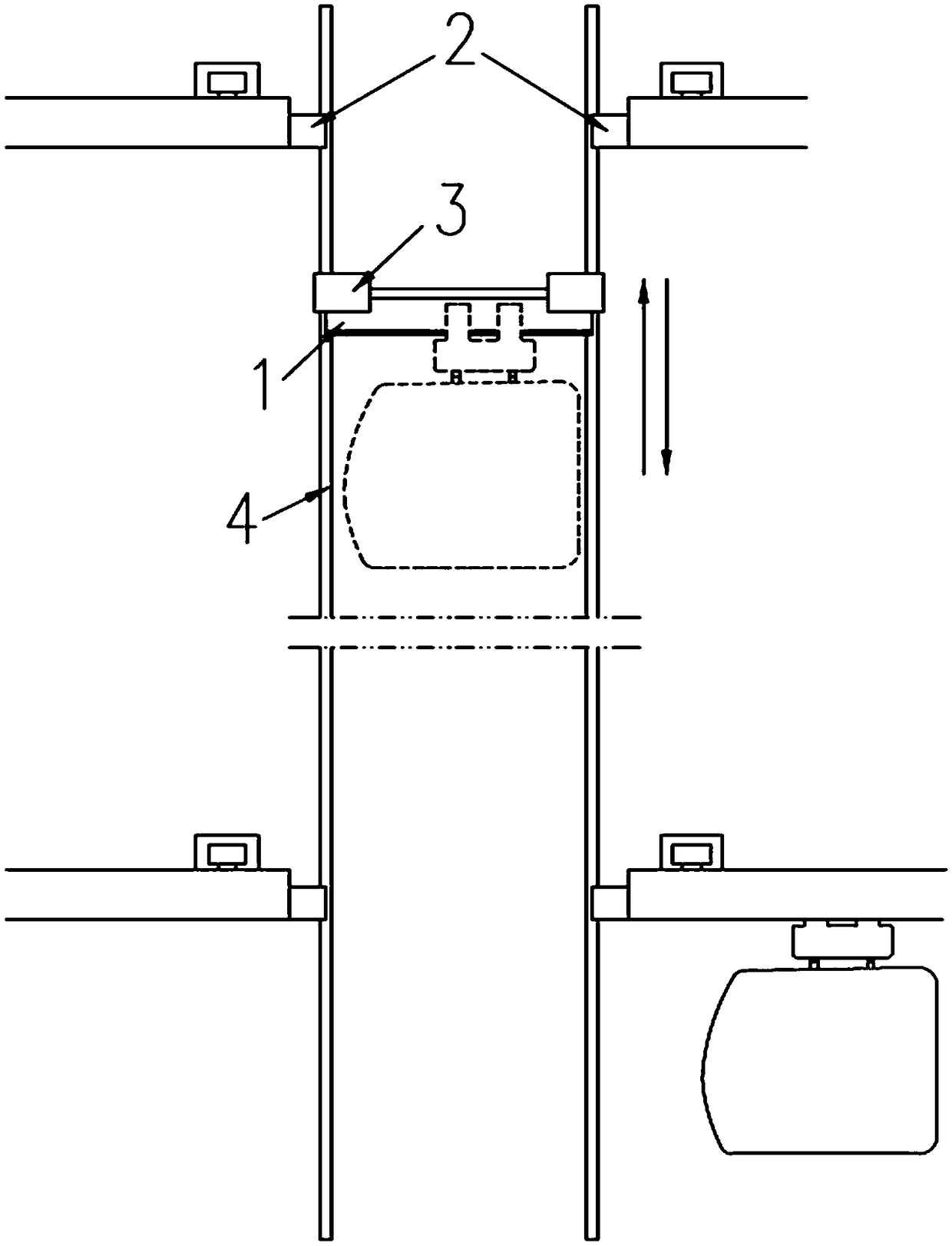 Lifting device for suspended intelligent three-dimensional rail transit system