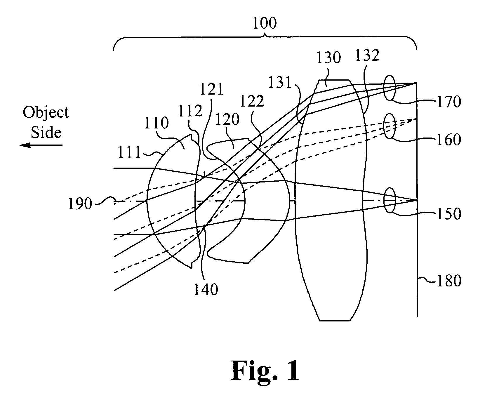 Three-element photographic objective with reduced tolerance sensitivities