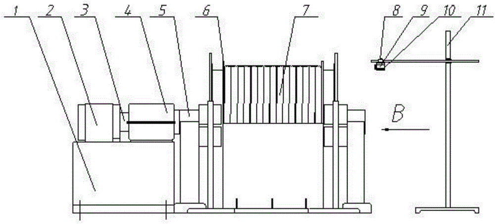 Dynamic radial deformation and dynamic tension monitoring device of deep-well double-broken-line-type multi-layer winding elevator steel wire rope and method thereof